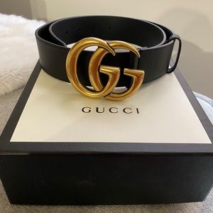 Gucci Leather Belt with GG Buckle